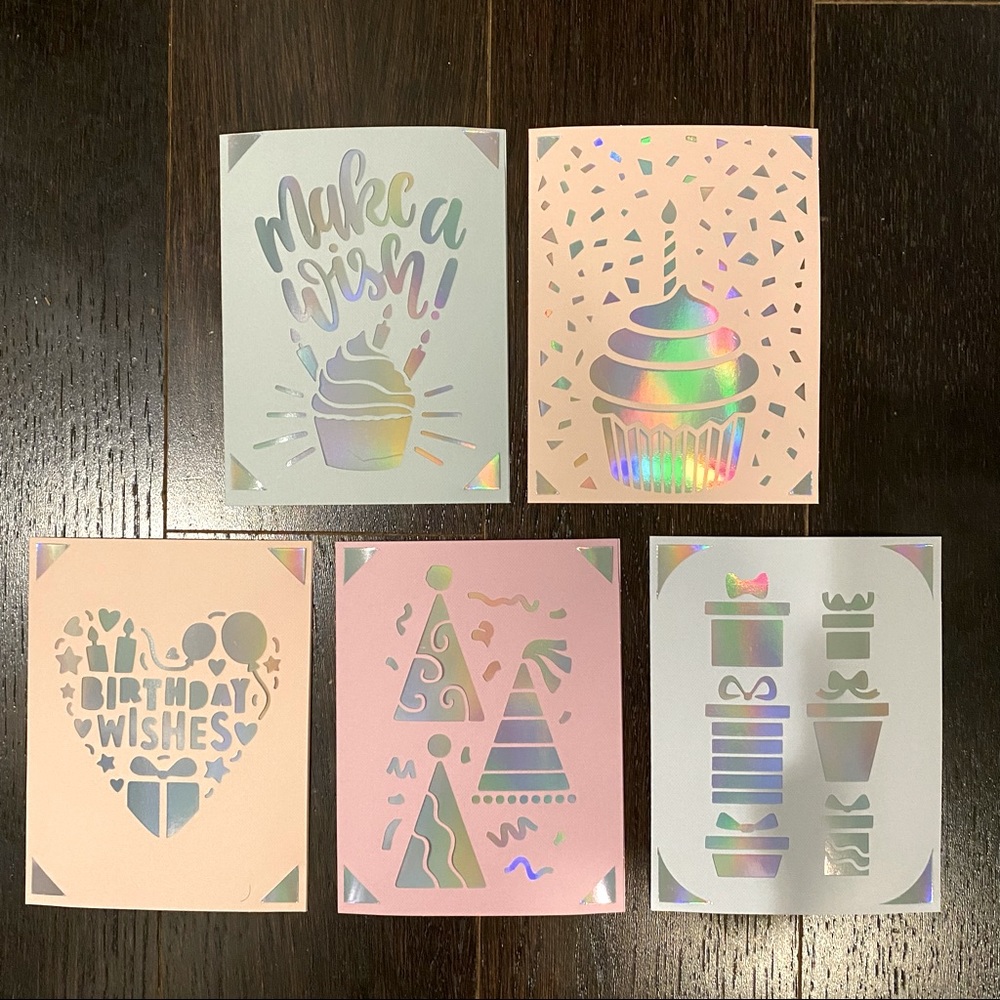 🥳 Handmade Birthday Cards (Set of 5)